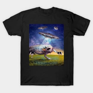 Bearded Dragon Lizard UFO Abduction T-Shirt